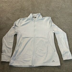White Adidas women’s large zip up jacket